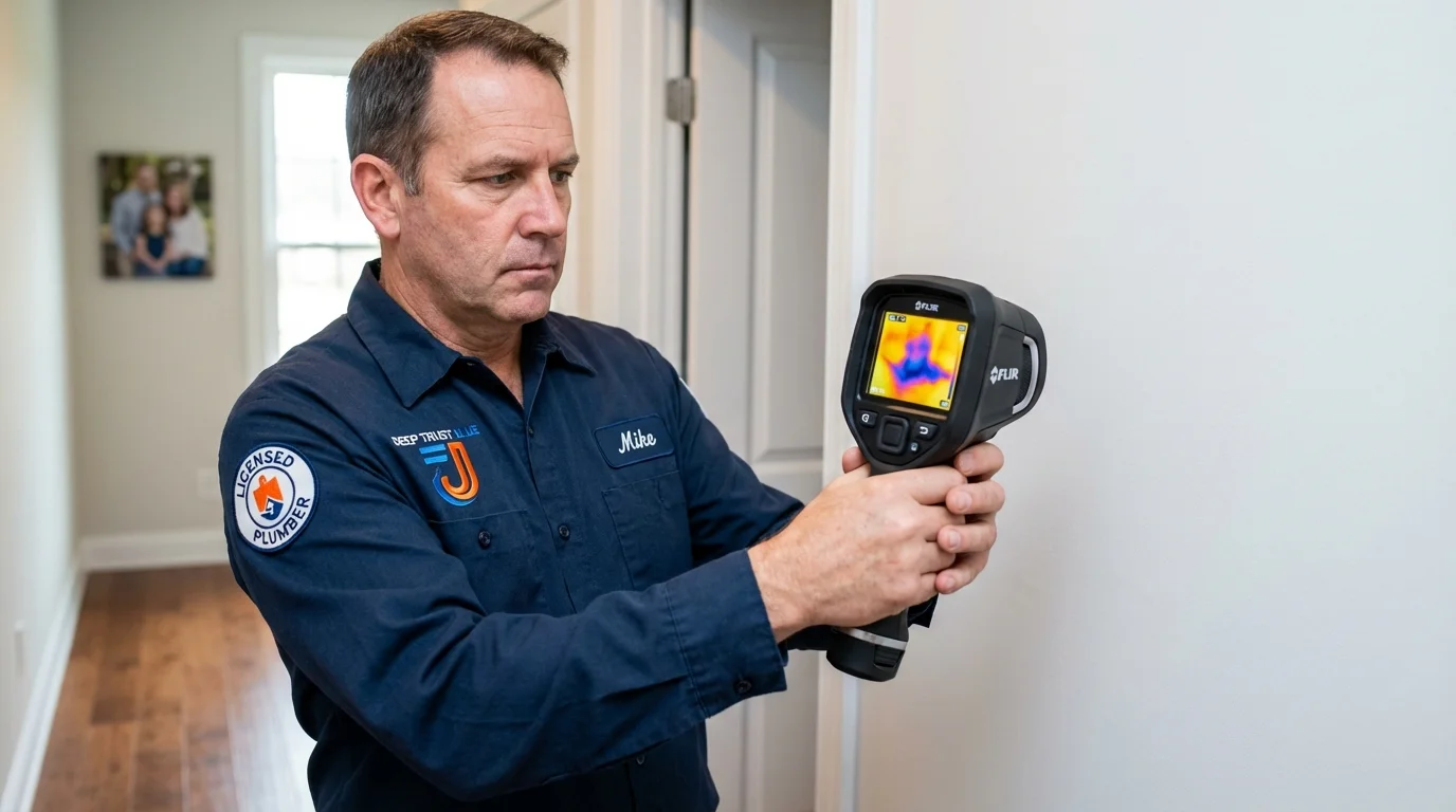 Thermal imaging leak detection by Johns Plumbing LLC in Rollinsford